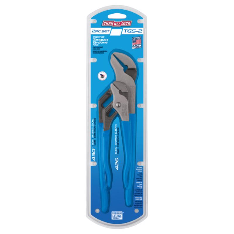Channellock 6-1/2 & 10 in. Steel Tongue and Groove Pliers TGS-2