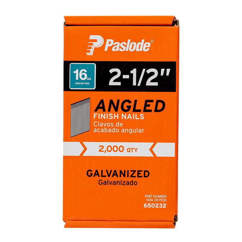 Paslode 2-1/2 in. L X 16 Ga. Angled Strip Galvanized Finish Nails 20 deg 2,000 pk 650232
