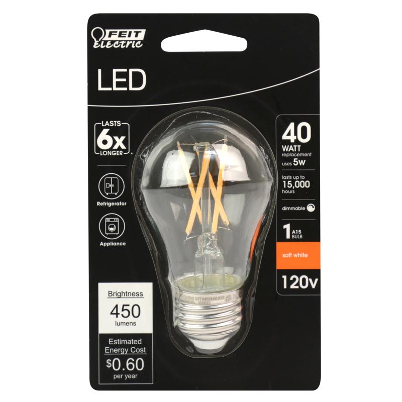 Feit A15 E26 (Medium) Filament LED Bulb Soft White 40 Watt Equivalence BPA1540927CAFIL 1 pk, Pack of 6