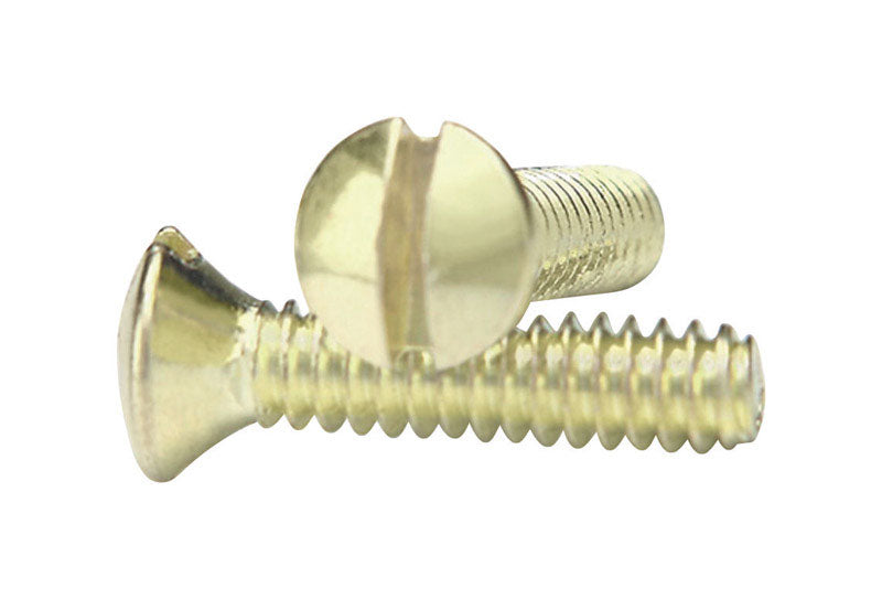 Amerelle Polished Brass Steel Wall Plate Screws PSBR 10 pk