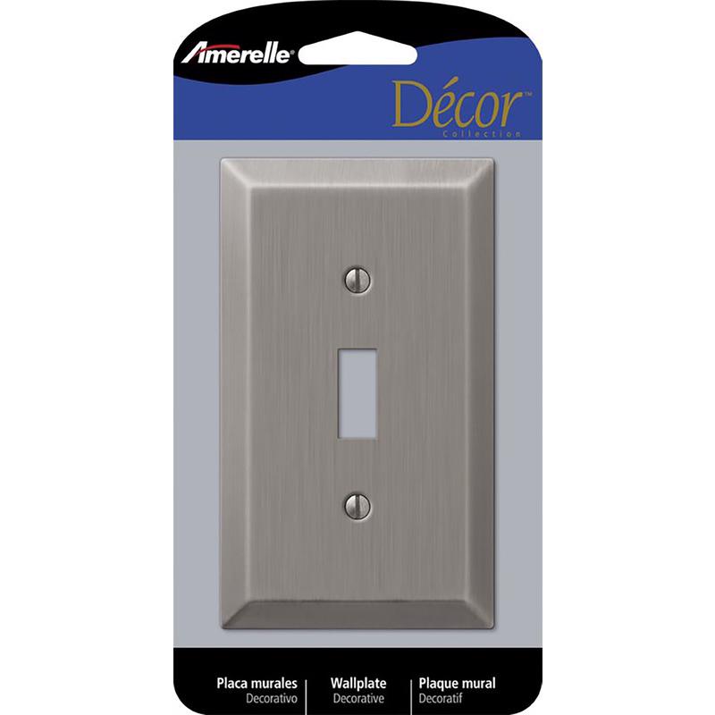 Amerelle Century Antique Nickel 1 gang Stamped Steel Toggle Wall Plate 163TAN 1 pk