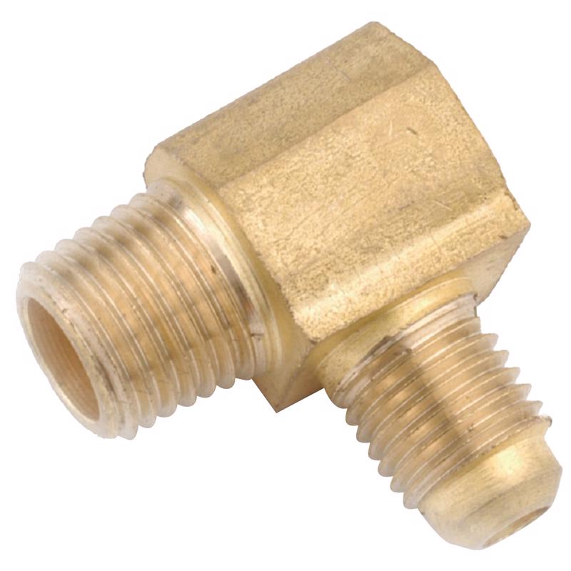 Anderson Metals 5/16 in. Flare Elbow in. X 1/4 in. MIP Brass 90 Degree Elbow 754049-0504AH, Pack of 5