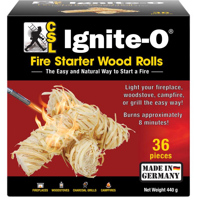 Ignite-O CSL Wood Fire Starter 8 min JP00863-12 36 pc, Case of 12