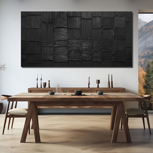 Abstract Canvas Wall Art for Living Room Large Size Black Art Paintings for Wall Huge Canvas Wall Decor 47 x 95 Inch