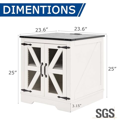 Farmhouse End Table Set with Charging Station Set of 2 (2 Count)