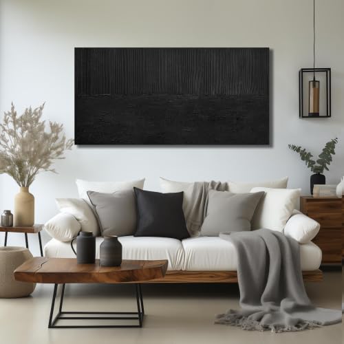 Black Abstract Wall Art for Bedroom 3D Wall Decor for Living Room Modern Painting Wall Decor for Office 24 x 47 Inch