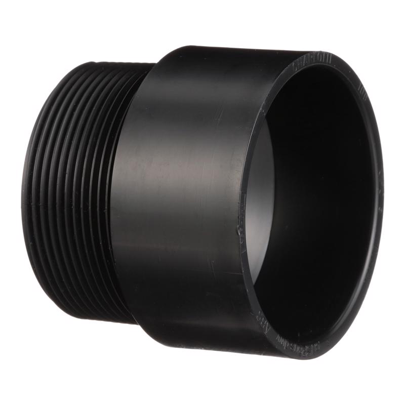 Charlotte Pipe 3 in. MPT X 3 in. Hub ABS Adapter ABS001091200