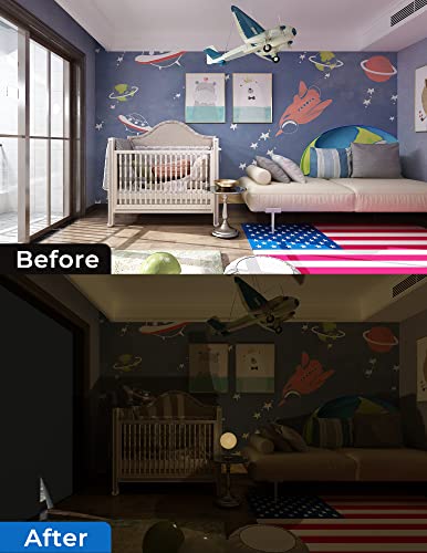 Blackout Curtains for Bedroom 114"x57" Portable No Drill Black Out Curtains with Heat