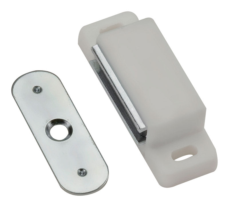 National Hardware 2-1/32 in. W X 2 in. L White Metal Magnetic Catch N149-898 1 pk