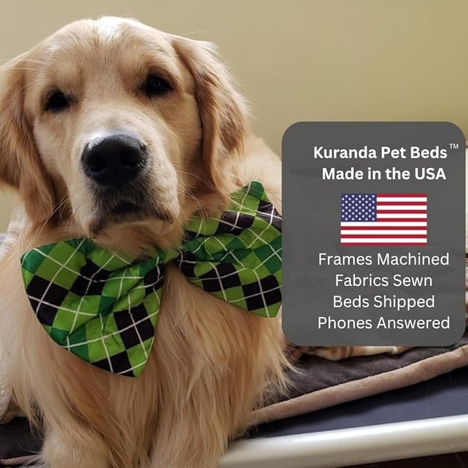 Kuranda Chewproof Elevated Pet Bed - Silver Aluminum - 44" x 27" - Sunsure Textilene - Birch