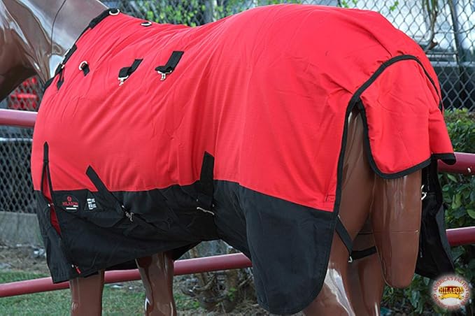 HILASON 1200D Winter Waterproof Poly Horse Turnout Blanket Belly Wrap Red | 66 in