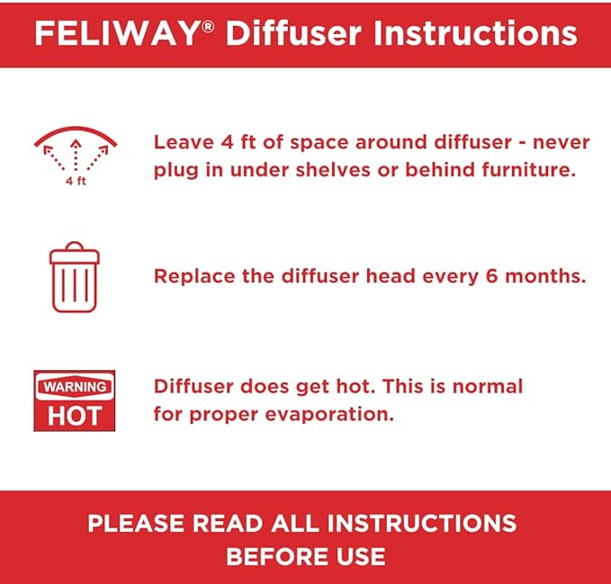 FELIWAY® MultiCat 30 Day Cat Calming Refill for Pheromone Diffuser, 48ml - 1x 30 Day - Helps Reduce Conflicts and Signs of Tension in Multi-Cat Households