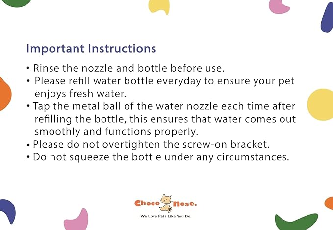 Choco Nose Patented No-Drip Dog Water Bottle/Feeder for Dogs/Cats and Other Small-Medium Sized Animals - for Cages, Crates or Wall Mount. 11.2 Oz. Mess Free Leak-Proof Nozzle 16mm, Apple Green (H590)