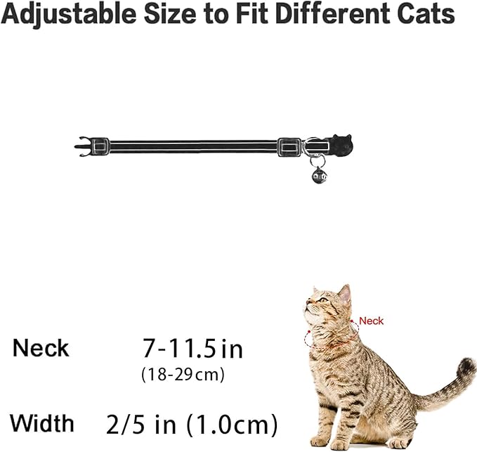 Cat Collar Breakaway with Bells,3 Pack Safety Adjustable Pet Collars,Ideal for Girl Boy Kittens. (Orange Green Pink)