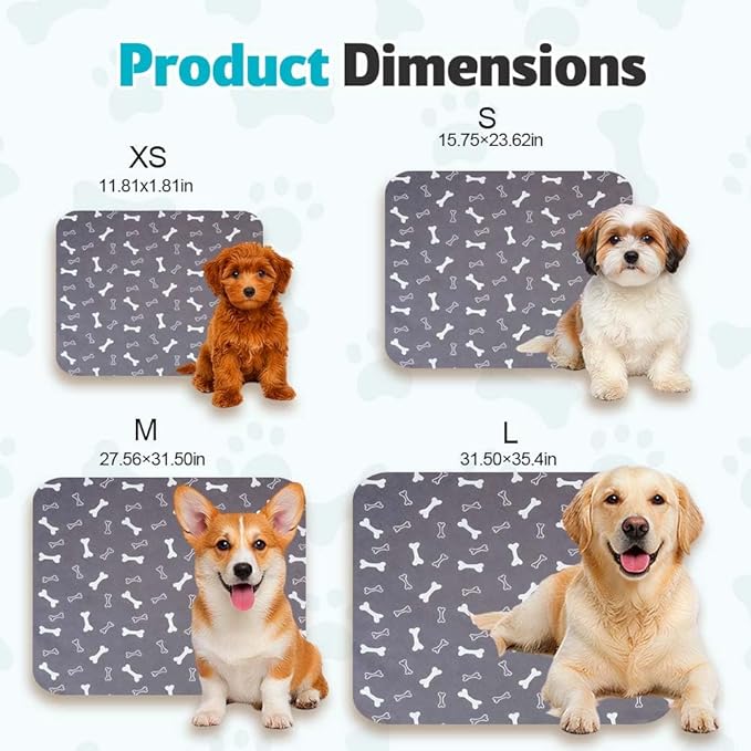Puppy Pads for Dogs, 2026 New Washable Puppy Pads with Pheromones, Pee Pads for Dogs & Cats, Durable Leak-Proof & Anti-Slip Pet Training Pads for Home & Travel, Reusable (Grey, 27.6" x 31.5")