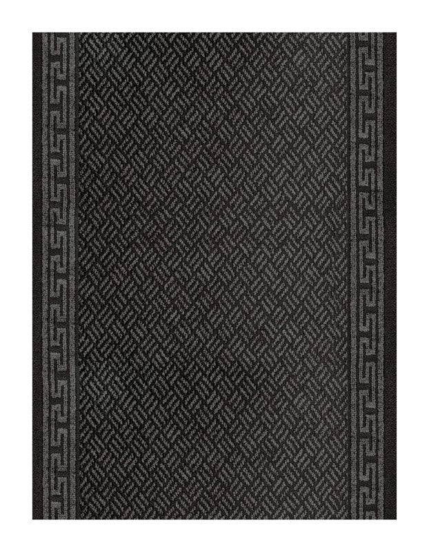 Multy Home Greek Key 60 ft. L X 26 in. W Gray Nonslip Carpet Runner MT1003657EA