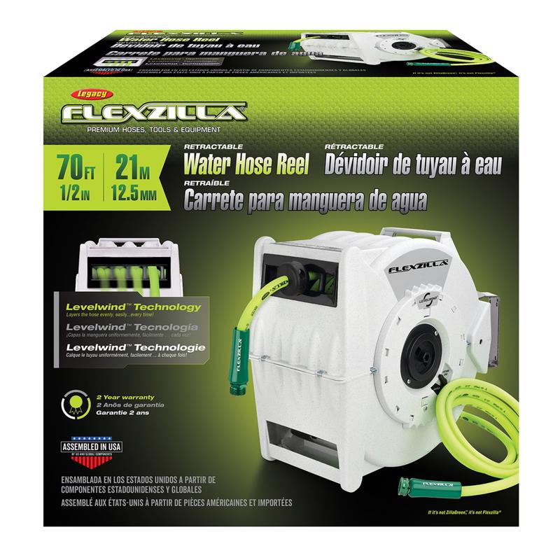 Legacy Flexzilla 1/2 in. D X 70 ft. L Heavy Duty Premium Grade Hose and Reel L8340FZ