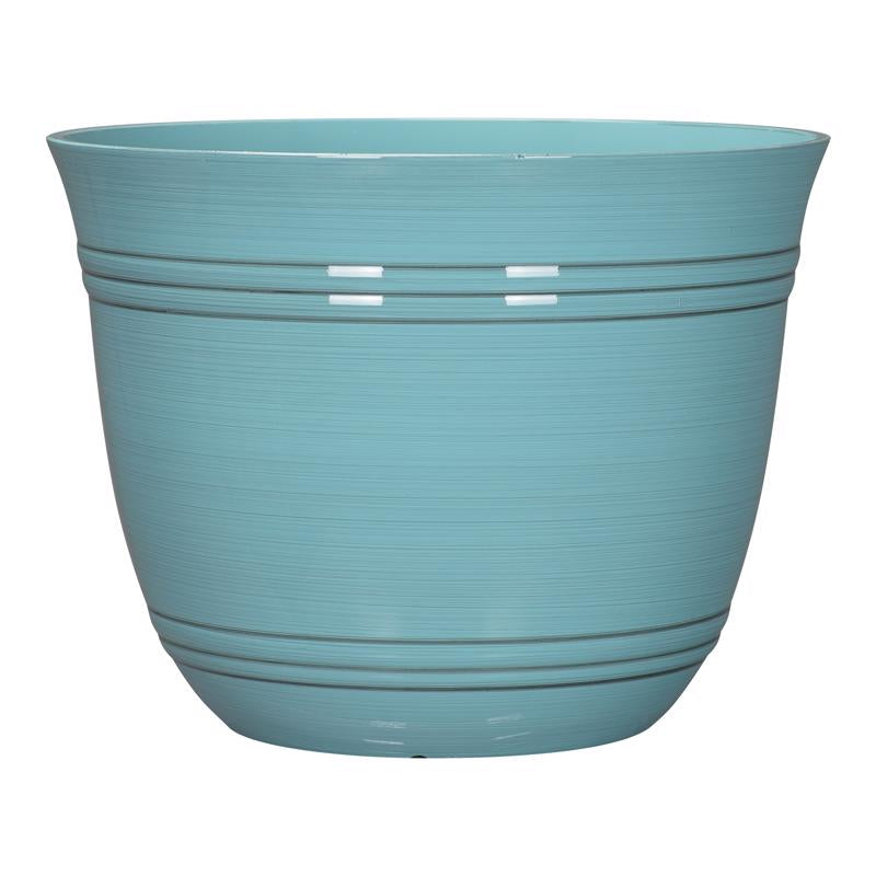 L&G 11 in. H X 14.5 in. W X 14.5 in. D X 14.5 in. D Polyresin Galileo Planter Aqua PVH0115BAJ