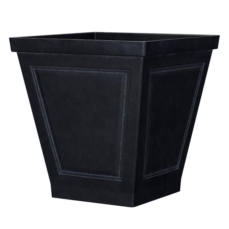 L&G 16.7 in. H X 16 in. W X 16 in. D Polyresin New England Planter Black PVE5516TCI