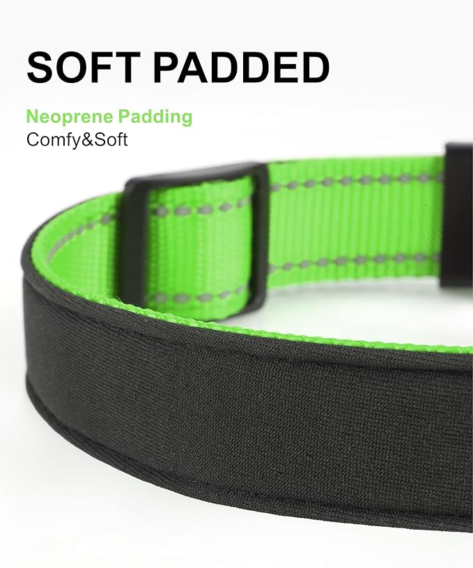 TagME Airtag Dog Collar,Waterproof Reflective Pet Collar with Airtag Holder,Soft Padded and Double D-Rings for Small Dogs,Green