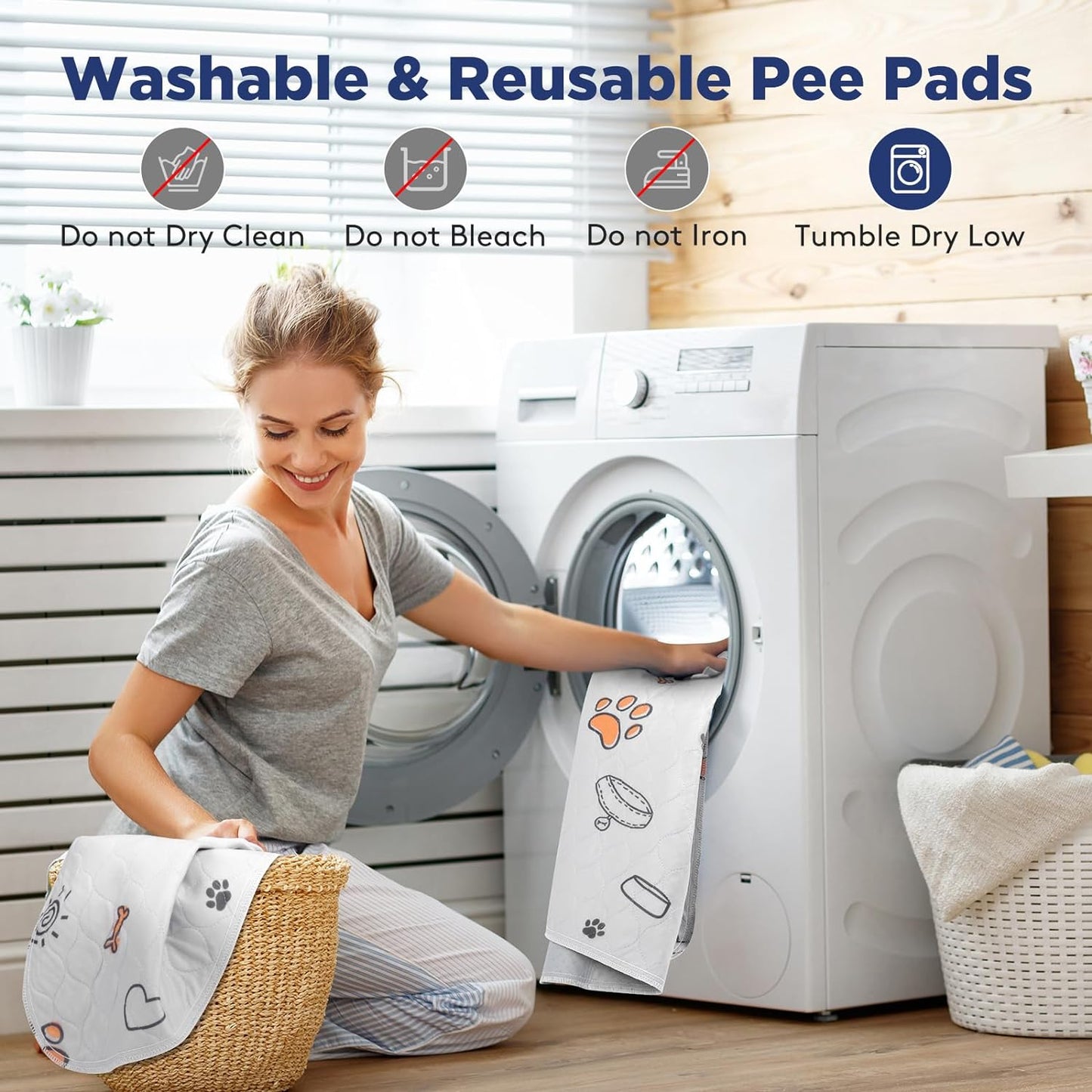 FURTIME Washable Pee Pads for Dogs, 2 Pack Large 41''x41'' Super Absorbent Reusable Dog Training Pads, 100% Waterproof Non-Slip Whelping Playpen Crate Mat Bed Products Gray (Gray Puppy Pads-41x41)