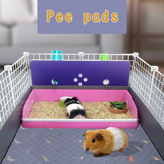 2Pcs Guinea Pig Cage Liners,Guinea Pig Fleece Cage Liners36''X48'' Super Absorbent Washable Pee Pads Reusable for Rabbit Hamster Chinchilla