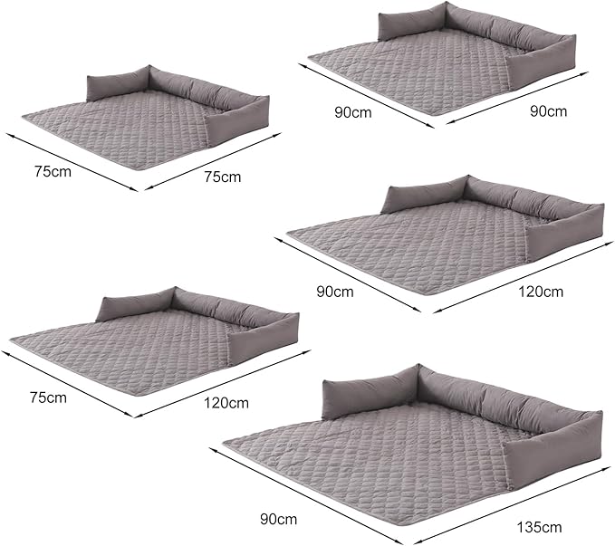 Dog Bed Cover & Couch Protector - Anti-Slip & Waterproof Pet Pad, Cozy Nest for Dogs, Ideal for Sofa, Bed & Car Seat Cushion - Furniture Protector Dark Gray 2XL