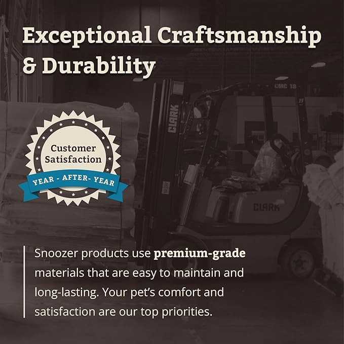 Snoozer Cozy Cave Dog Bed - Indoor Dog Bed with Cover Cave, Covered Calming Burrow for Medium & Large Sized Pets with Blanket Attached, Enclosed, Removable Washable Cover - XL, Khaki