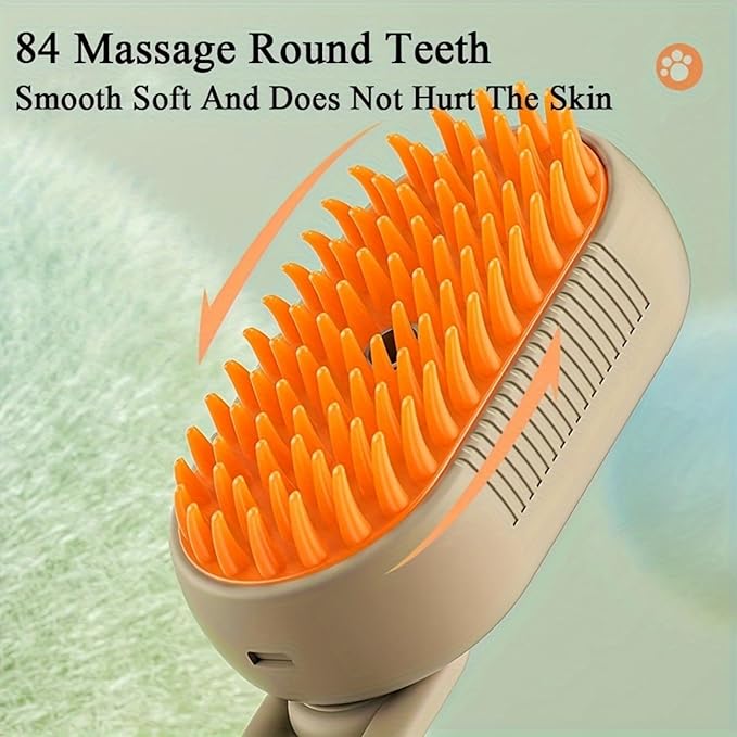 Cat Spritz Defur 3in1 Steamer Comb for Cats and Dogs Grooming Tool (White+Essence)