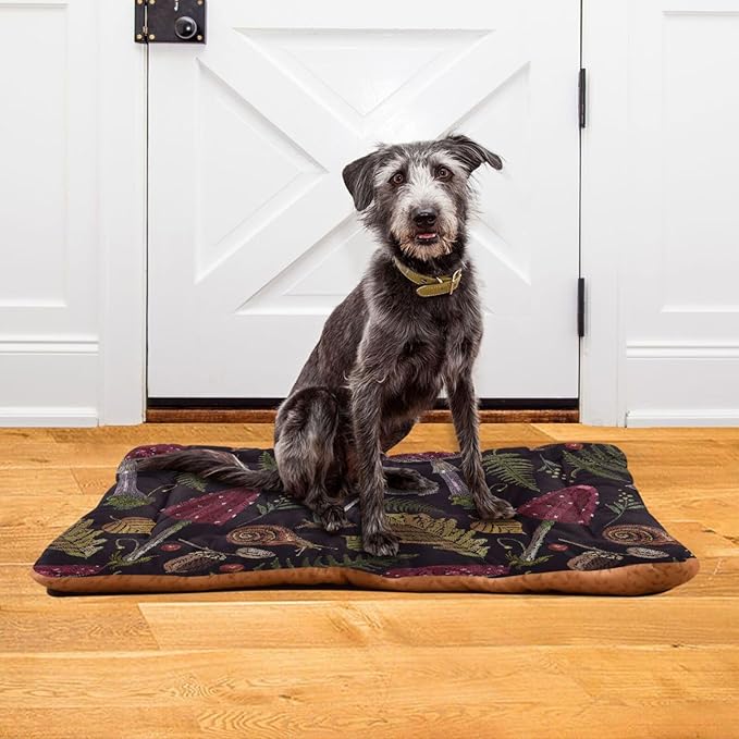 Pet Bed Mushrooms Gothic Dog Bed Mat Absorbing Non Slip Pad Pet Sleeping Mat for Small, Medium, and Large Dogs Puppy Cat 36 in x 24 in