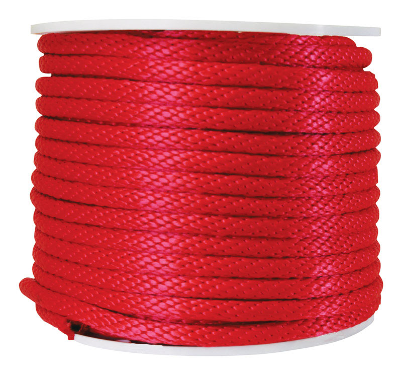 Koch Industries 5/8 in. D X 140 ft. L Red Solid Braided Polypropylene Derby Rope 5092045