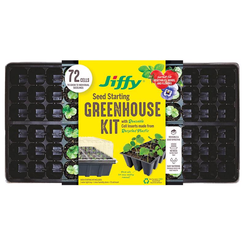 Jiffy Greenhouse 72 Cells 11 in. W X 22 in. L Seed Starting Kit T72HST-14 1 pk