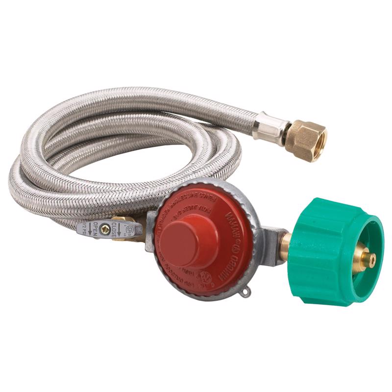 Bayou Classic Plastic/Steel Gas Line Hose and Regulator 48 in. L M5HPR-1