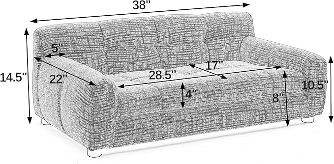 Large Dog Sofa Bed with Backrest & Armrests, Orthopedic Foam Pet Couch for Medium Large Dogs, Modern Linen Dog Bed Furniture with Short Legs & Non-Slip Base (Green)