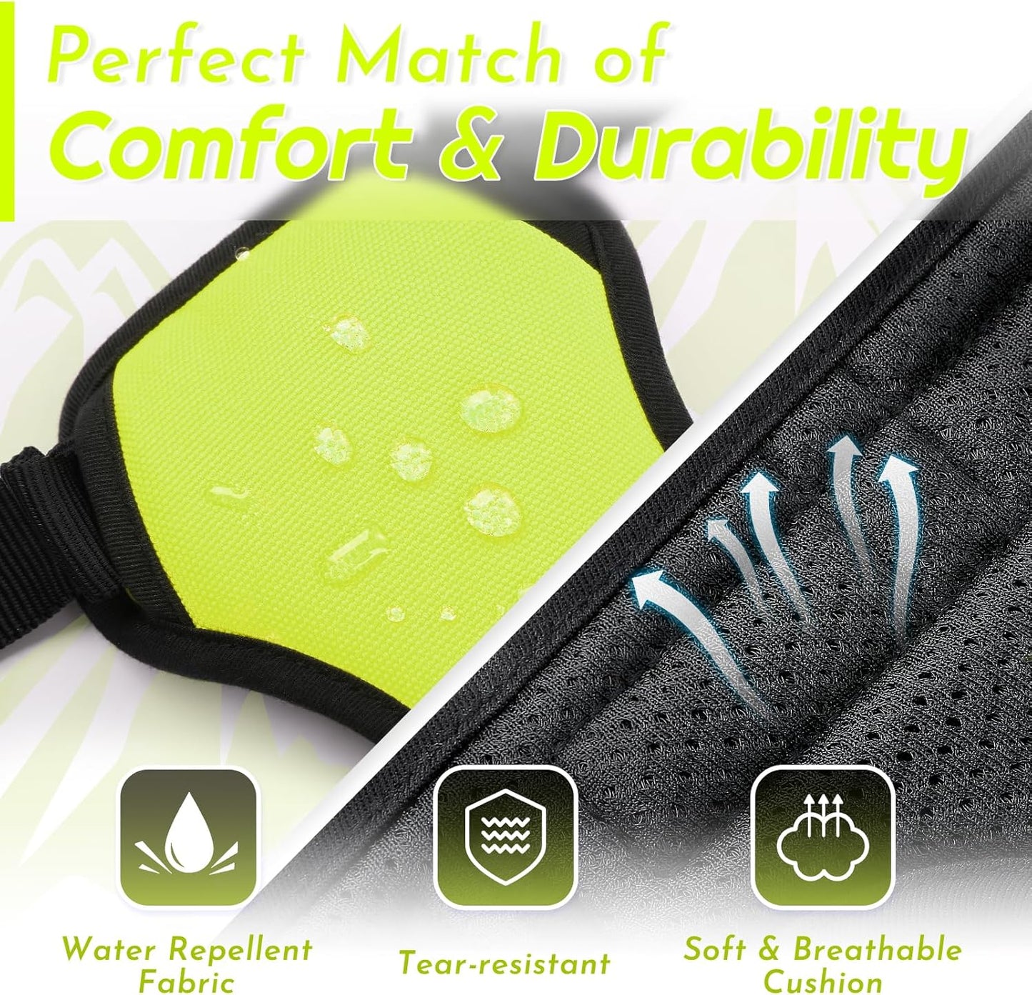 Eagloo Dog Harness Large Breed, No Pull Service Vest with Reflective Strips and Control Handle, Adjustable and Comfortable for Easy Walking, No Choke Pet Harness with 2 Metal Rings, Green, XL