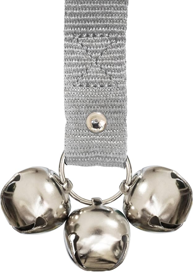 Caldwell's Pet Supply Co. Dog Potty Bells, Dog Door Bell, Bells to Go Outside, Potty Training Bell, Dogs Doorbell, Dogs Potty Doorbell, Ring to Go Pee, All Breed Puppy Training Tool - Gray (Set of 2)