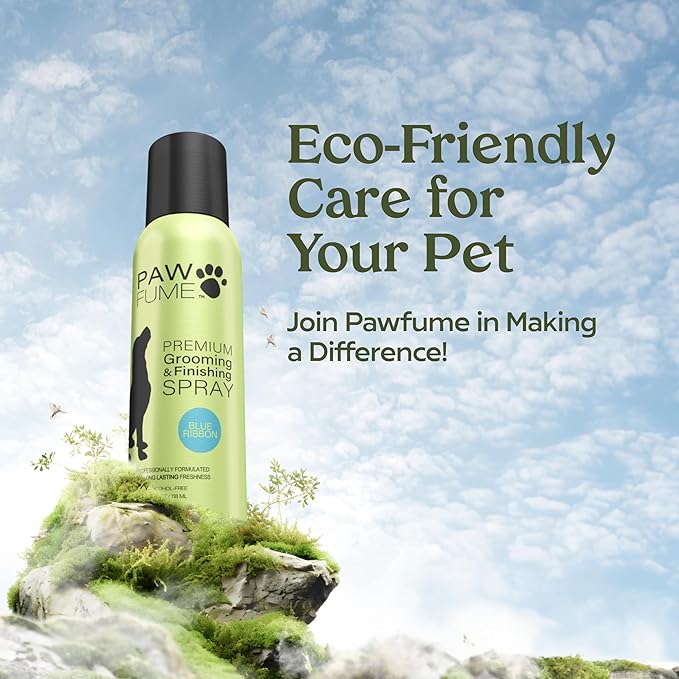 PAWFUME Dog Perfume Spray for Grooming, Blue Ribbon, 1-Pack – Keep Your Pup Fresh All Day – Probiotic, Alcohol-Free, Detangling & Moisturizing – Salon-Quality Dog Spray Deodorizer Perfume