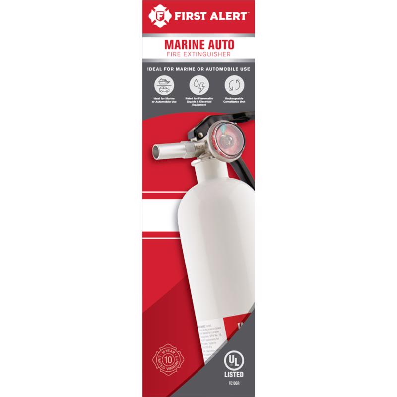 First Alert 2-3/4 lb Fire Extinguisher For Auto/Marine OSHA/US Coast Guard Agency Approval AUTOMAR10, Pack of 4