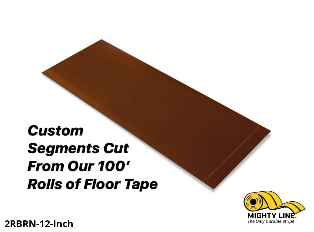 Mighty Line Custom Cut Segments - 2" Brown Solid Color Tape - 100' Roll