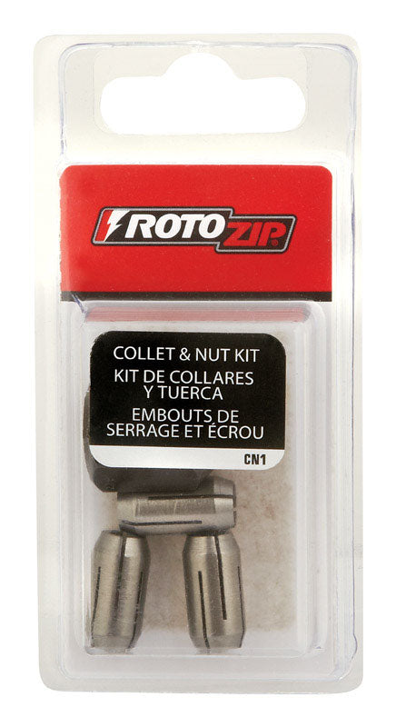 Rotozip .8 in. L Replacement Collet CN1 3 pc
