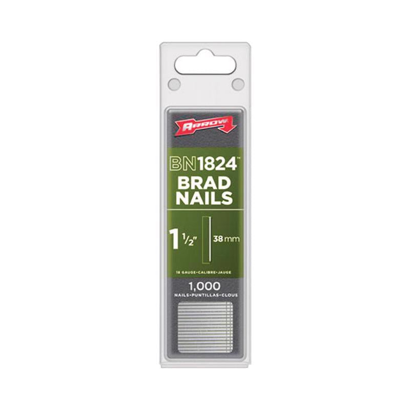 Arrow 1-1/2 in. L X 18 Ga. Straight Strip Galvanized Brad Nails 1,000 pk BN1824CS
