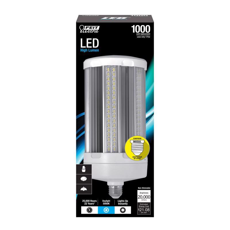 Feit Cylinder E26 (Medium) LED Bulb Natural Light 1000 Watt Equivalence C20000/5K/LED 1 pk