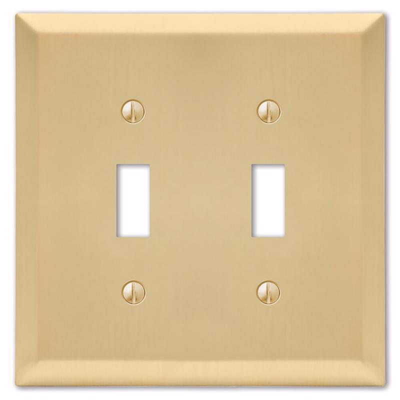Amerelle Century Satin Brass 2 gang Stamped Steel Toggle Wall Plate 163TTSB 1 pk