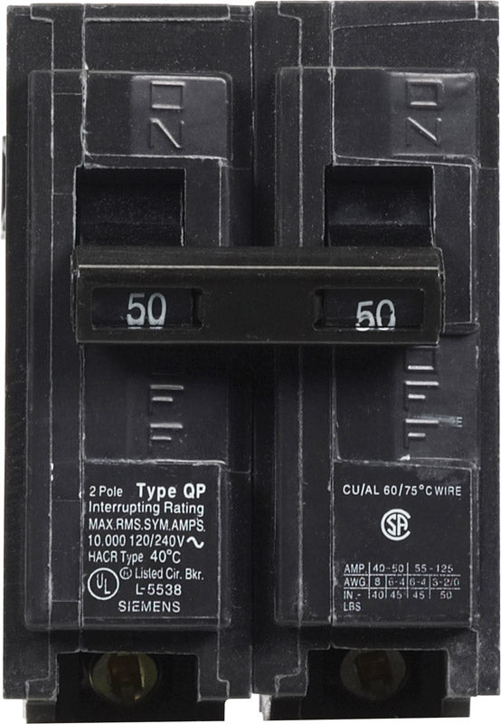 Siemens 50 amps Standard 2-Pole Circuit Breaker Q250