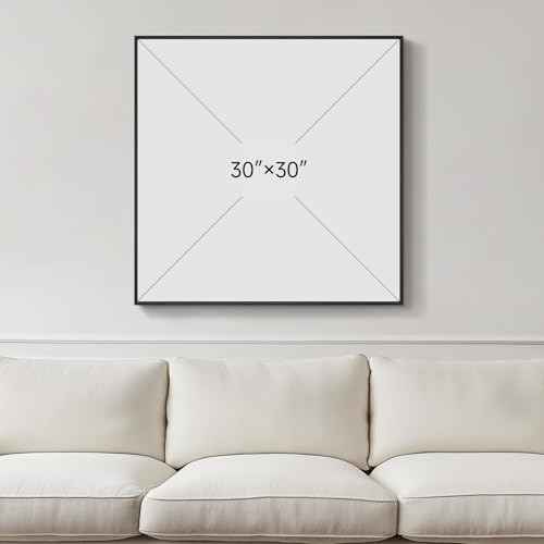 Large Framed Blue Abstract Wall Art Decor