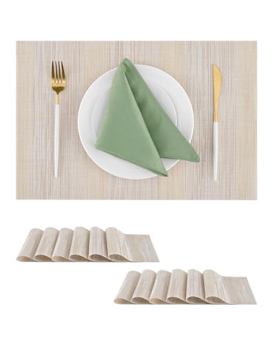 Lightsteel Beige with Yellow Placemats Set of 12 (12 Count)