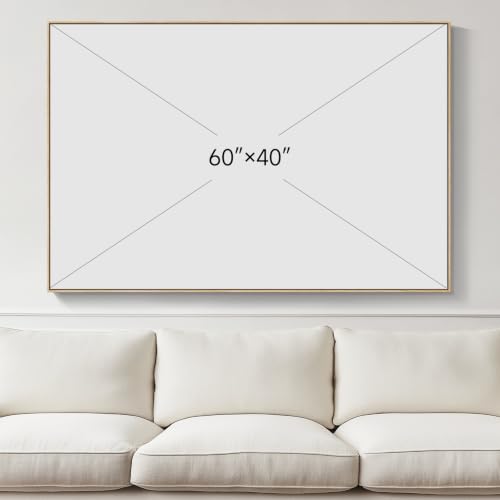 Extra Large Framed Beige Blue Coastal Abstract Wall Art