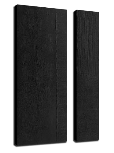 3D Painting Wall Art For Living Room 2 Piece Black Abstract Wall Art For Office 24 x 47 Inch