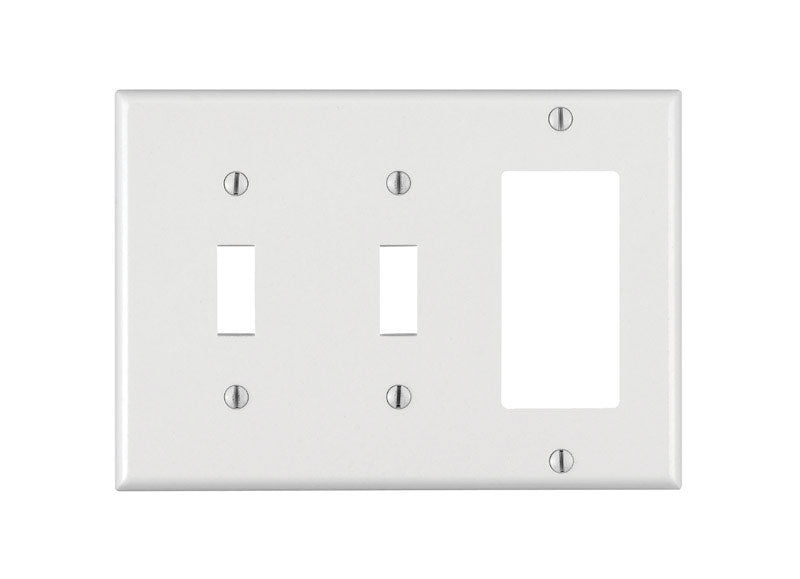 Leviton White 3 gang Thermoset Plastic Decorator/Toggle Wall Plate 1 pk — Model 80421-00W