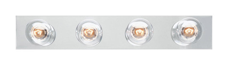 Westinghouse Chrome Silver 4 lights Incandescent Bathroom Bar Fixture Wall Mount 6641100
